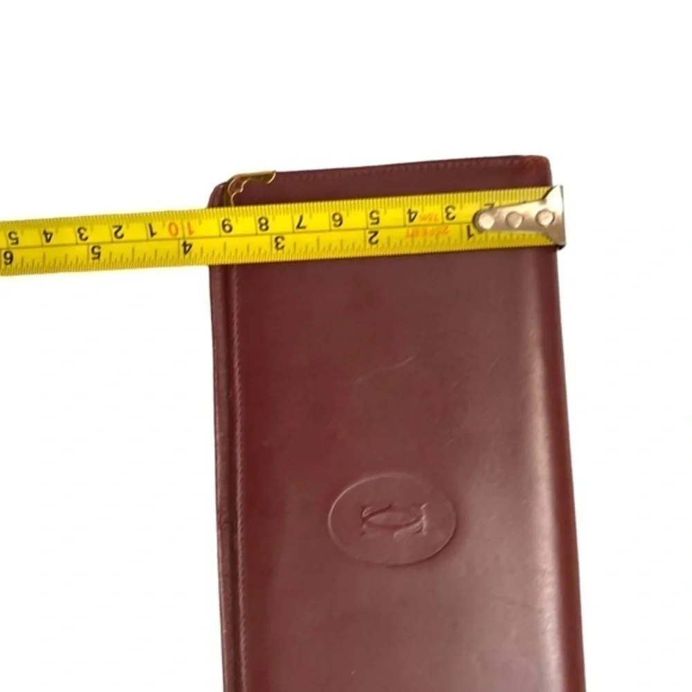 Cartier burgandy leather long slim wallet